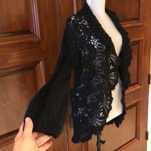 Crochet Black Cardigan
